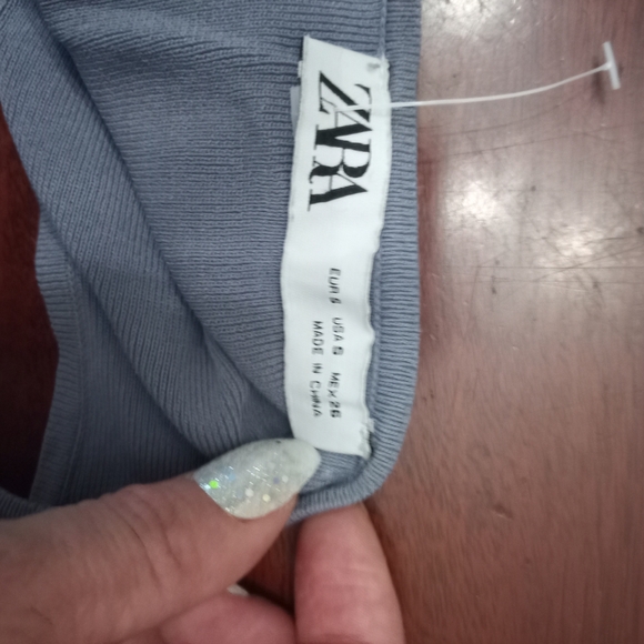 Zara Ribbed Grey Bodysuit - Picture 2 of 2